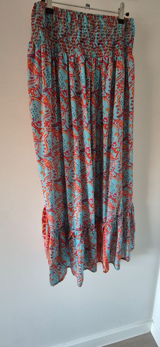 Falda larga boho étnica estampada