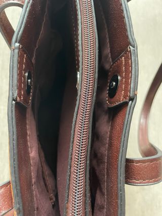 Bolso polipiel marrón patchwork