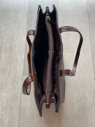 Bolso polipiel marrón patchwork