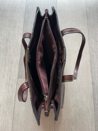 Bolso polipiel marrón patchwork