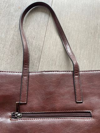 Bolso polipiel marrón patchwork