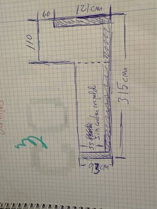 Sofá de polipiel con chaise longue