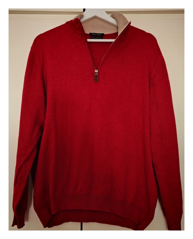 Jersey Massimo Dutti Rojo Cremallera Talla M