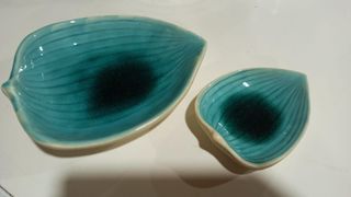 Set 2 Cuencos Decorativos Cerámica Azul