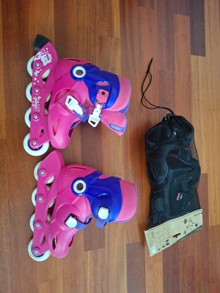 Patines Oxelo Talla 30-32 Niña y protecciones