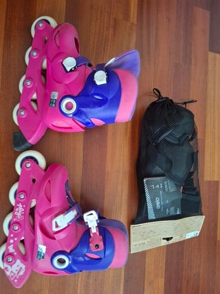 Patines Oxelo Talla 30-32 Niña y protecciones