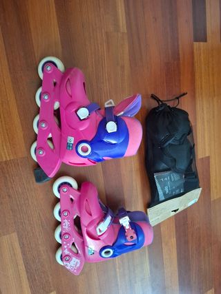 Patines Oxelo Talla 30-32 Niña y protecciones