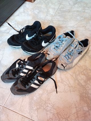 Lote de zapatillas Nike, Adidas y Puma