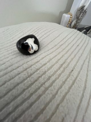 Tous Anillo Onix Negro y Plata