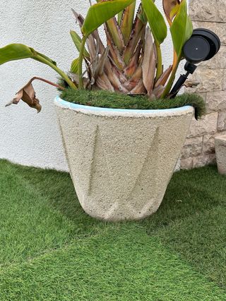 Maceta de piedra grande para exterior