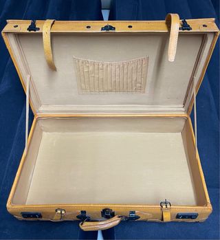 Conjunto maletas vintage cuero marrón