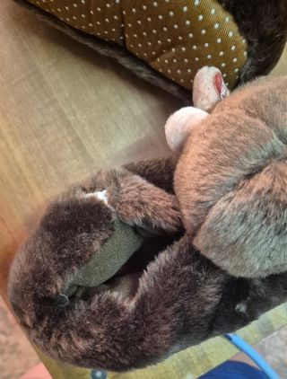 Pantofole scimmia marroni e beige