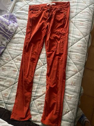 Pantalones dorados y plateados