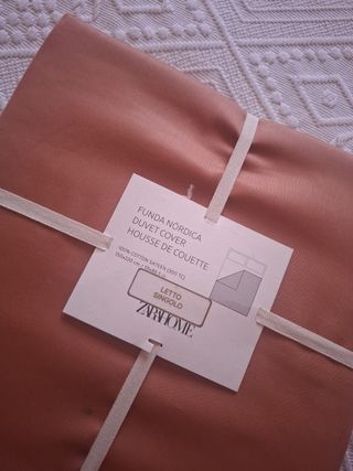 Funda Nórdica Sateen 150x220cm color salmón