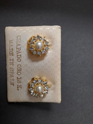 Pendientes antiguos chapados en oro 18k