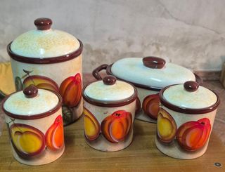 Set Barattoli Ceramica Decorati Frutta