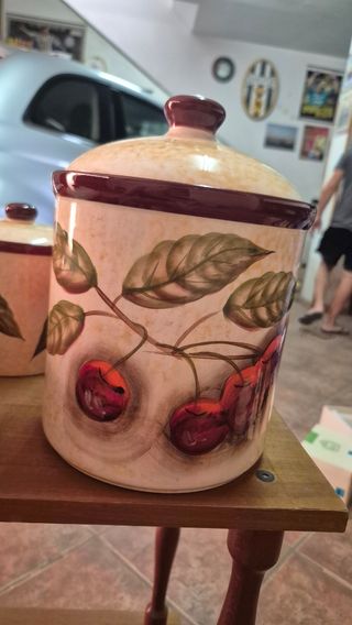 Set Barattoli Ceramica Decorati Frutta