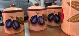 Set Barattoli Ceramica Decorati Frutta
