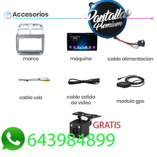 Radio pantalla CARPLAY GPS para Peugeot 307