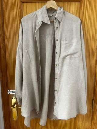 Camisa Beige Oversize stradivarius