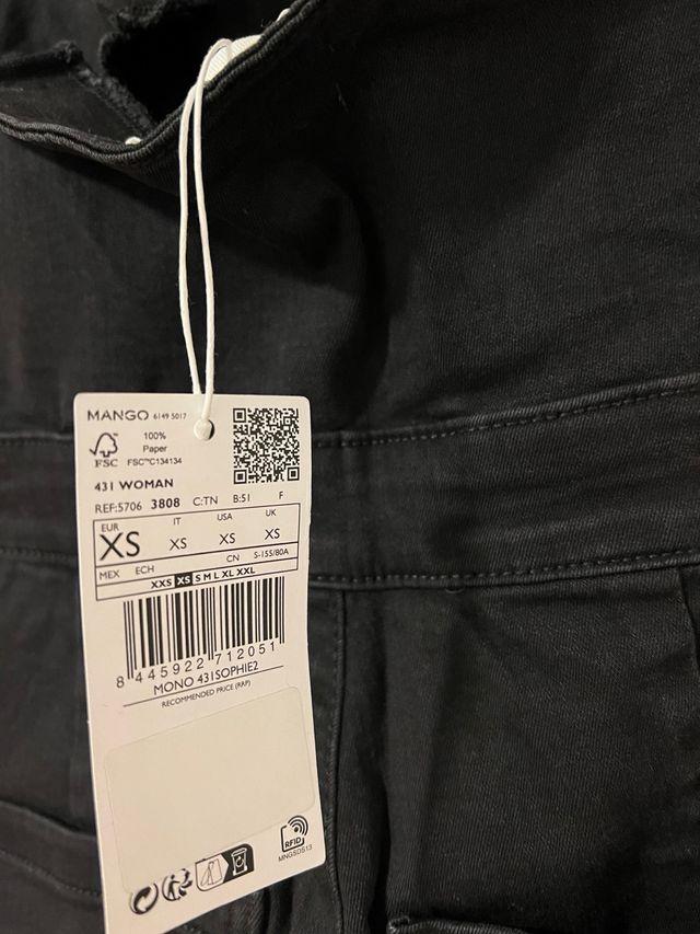 Mono Negro Mango Talla M