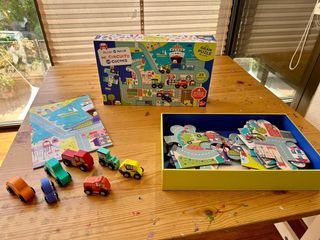 Puzzle Circuito Ciudad Suelo Coches Madera