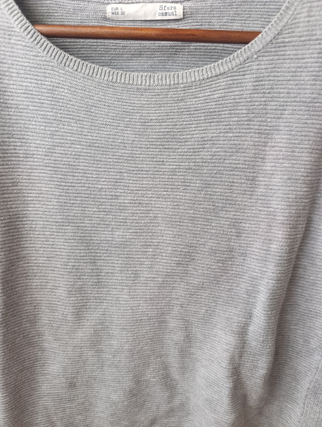 Jersey gris de punto fino