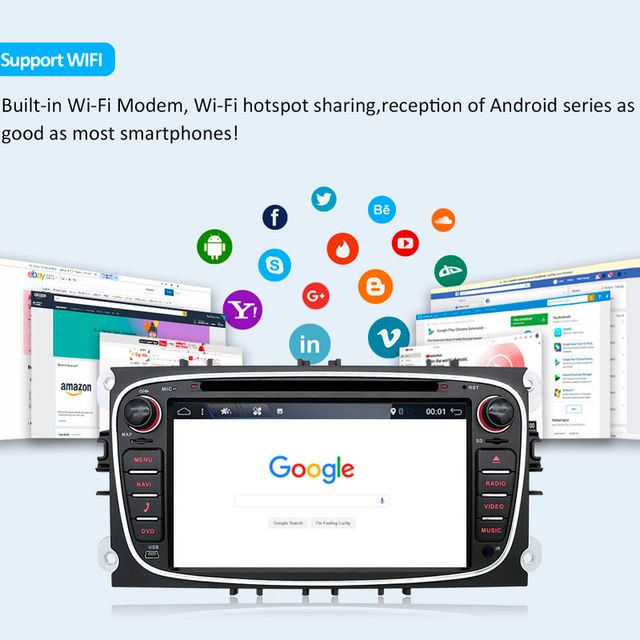 Radio Pantalla GPS para Ford FOCUS MONDEO TRANSIT