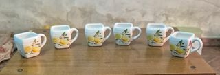 Set Barattoli Ceramica Limoni Giallo Bianco