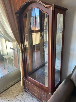 Vitrina antigua madera y cristal