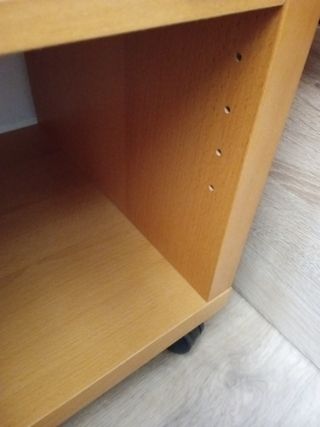 2 Mesitas Auxiliares Madera con ruedas