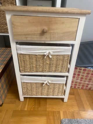 Mesa Auxiliar con Cajón y Cestas