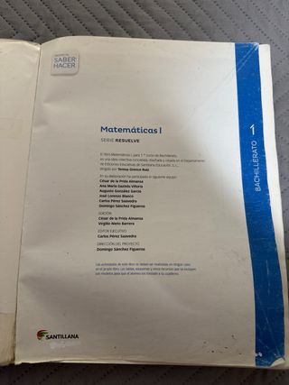 Matemáticas I Serie Resuelve 1 Bachillerato