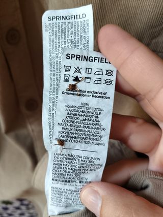 Camisa Springfield pana Talla S Beige