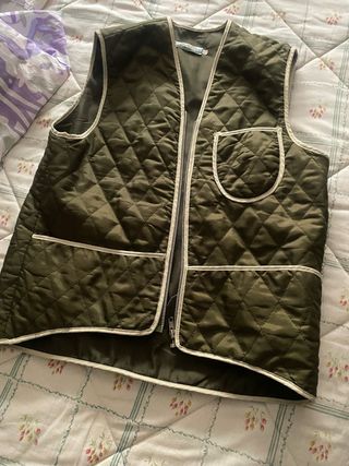 Chaleco acolchado verde mujer