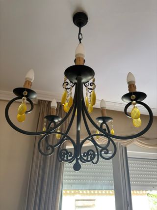 Lámpara de techo con lágrimas de cristal