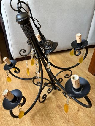 Lámpara de techo con lágrimas de cristal