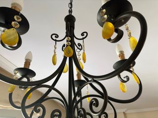 Lámpara de techo con lágrimas de cristal