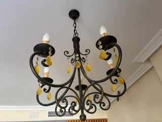 Lámpara de techo con lágrimas de cristal