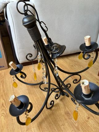 Lámpara de techo con lágrimas de cristal