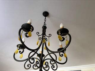 Lámpara de techo con lágrimas de cristal