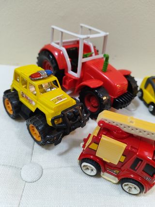 Lote de 6 Juguetes: Coche Policía, Camión Bomberos