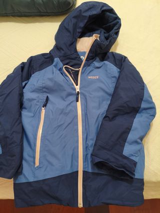 Chaqueta niña Wedze azul y rosa para nieve