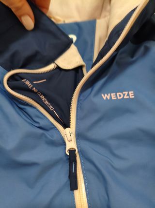 Chaqueta niña Wedze azul y rosa para nieve