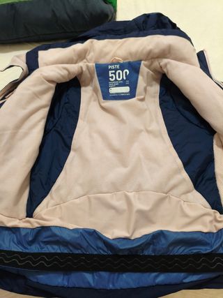 Chaqueta niña Wedze azul y rosa para nieve