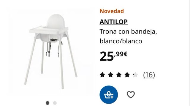 Trona roja de plástico con bandeja y cinturón