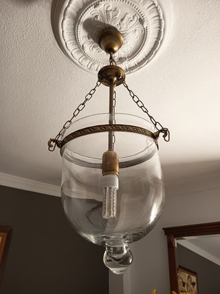 Lámpara de techo colgante cristal y metal