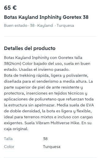 Bota Kayland inphinity Gore-Tex Talla 38