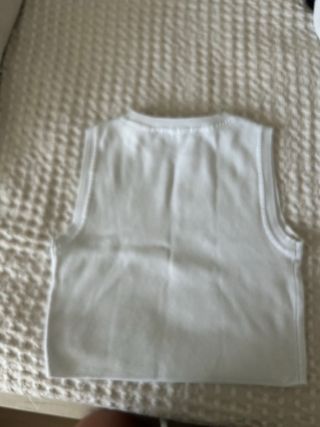 Top Zara Blanco sin Mangas Talla m