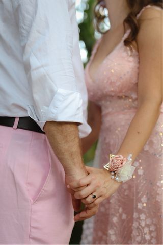 Vestido de Novia Rosa con Pedrería